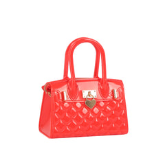 Quilted Jelly Heart Lock Satchel