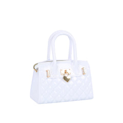 Quilted Jelly Heart Lock Satchel