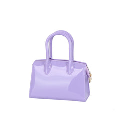 Glossy Mini Top Handle Satchel with Heart Charm