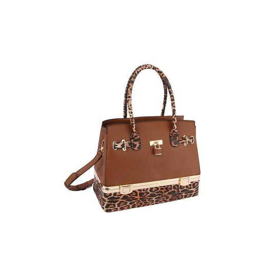 2 in 1 Cheetah Accent Handbag and Clutch