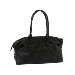 Textured leather duffle bag with crossbody strap