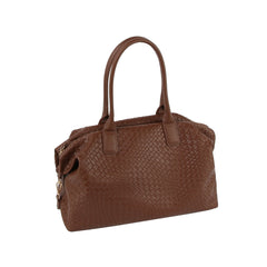 Textured leather duffle bag with crossbody strap