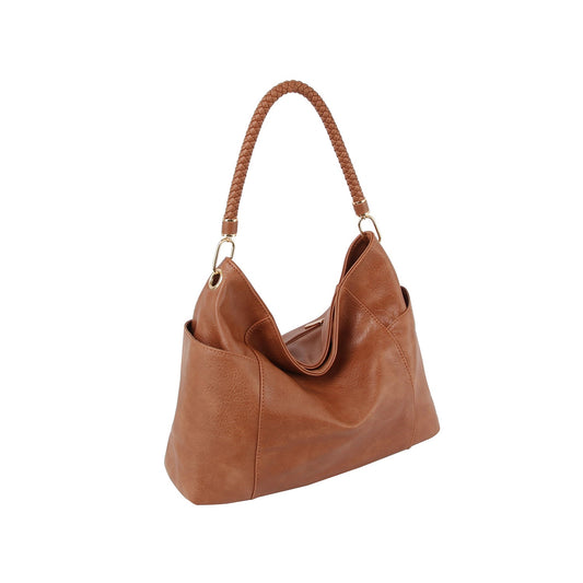 Side pockets big hobo shoulder bag