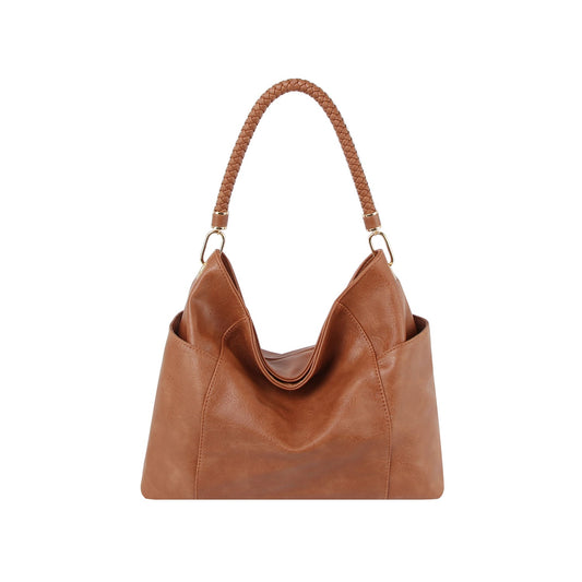 Side pockets big hobo shoulder bag