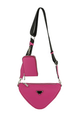 Upside-down triangle crossbody with cute pocket key ring