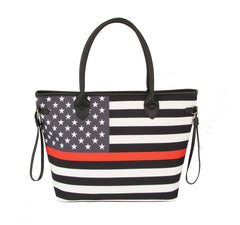 USA Tote Shoulder Handbag Flag Top Handle
