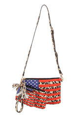 3 in 1 US flag crossbody and pouch set