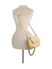 Medium chain handle soft leather handbag