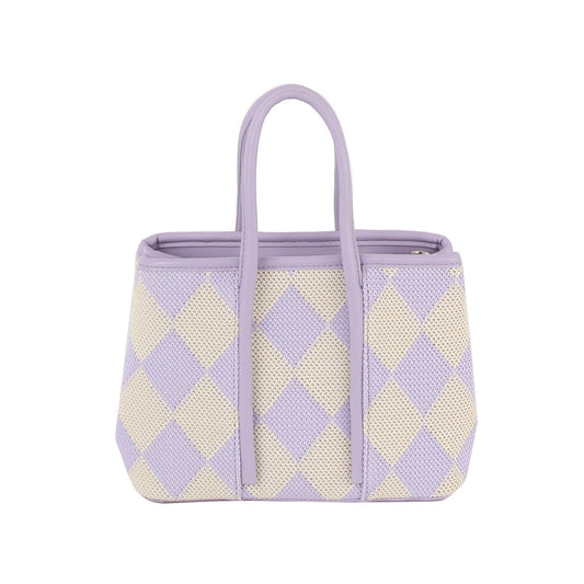 Argyle top handle small tote