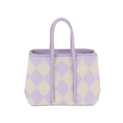 Argyle top handle small tote