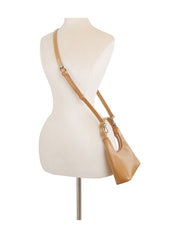 Shiny leather hobo with crossbody strap