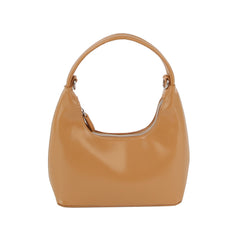 Shiny leather hobo with crossbody strap