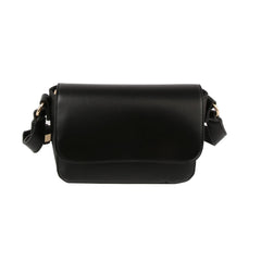 Flap design leather crossbody bag