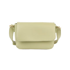 Flap design leather crossbody bag