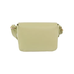 Flap design leather crossbody bag