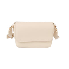 Flap design leather crossbody bag