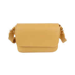 Flap design leather crossbody bag