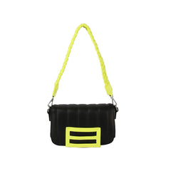 Pop color soft leather shoulder bag