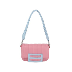 Pop color soft leather shoulder bag