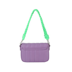 Pop color soft leather shoulder bag