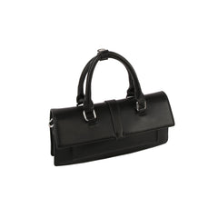 Slim leather top handle baguette bag