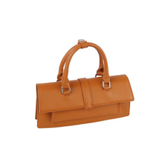 Slim leather top handle baguette bag