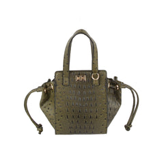 Ostrich crocodile texture satchel bag