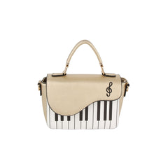 Piano design top handle satchel bag