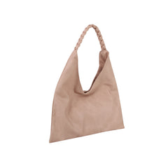 Braided Strap Slouch Hobo Handbag