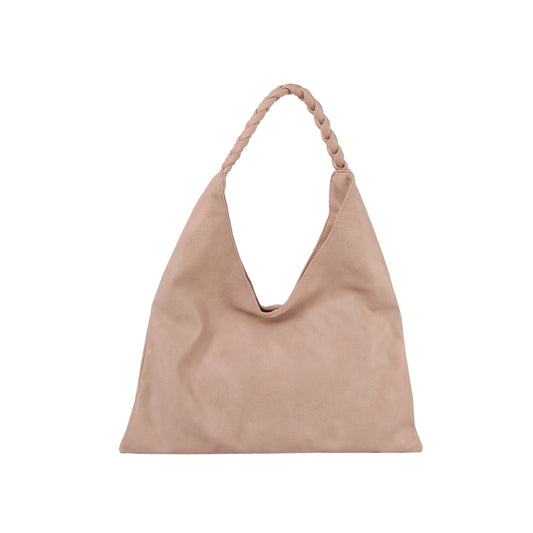 Braided Strap Slouch Hobo Handbag