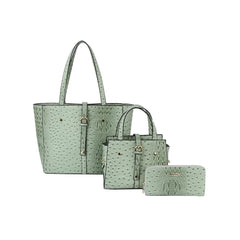 3 in 1 crocodile leather tote, satchel and purse set