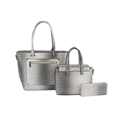 3 in 1 matching crocodile texture bags set