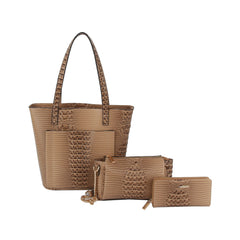 3 in 1 crocodile texture tote, crossbody and purse set