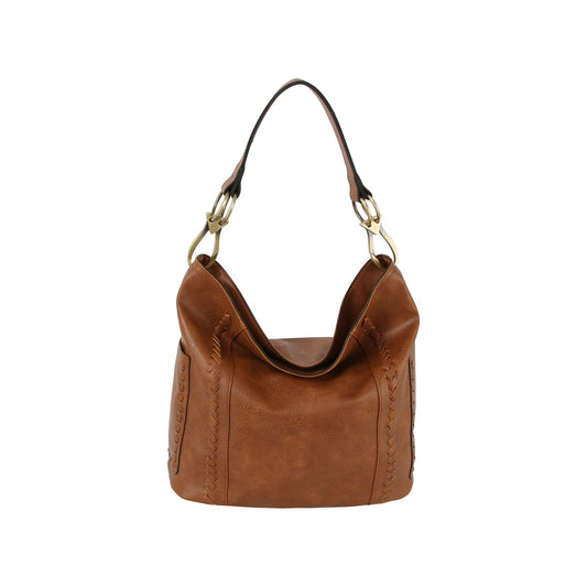 Classic western style leather hobo shoulder bag