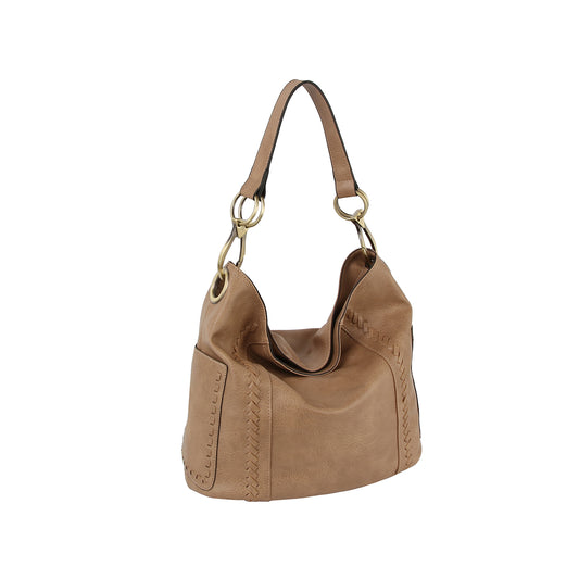 Whipstitch Ring Hobo Shoulder Bag