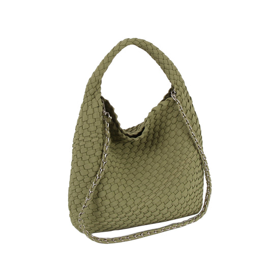 Woven Chic Hobo Bag with Matching Pouch