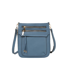 Front Zip Organizer Crossbody Bag