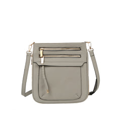 Front Zip Organizer Crossbody Bag