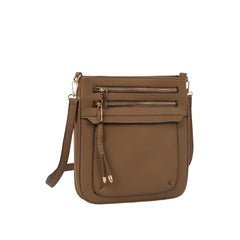 Front Zip Organizer Crossbody Bag