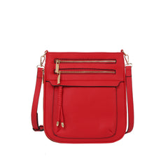 Front Zip Organizer Crossbody Bag