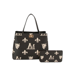 2 in 1 monogram satchel bag with matching purse