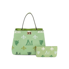 2 in 1 monogram satchel bag with matching purse