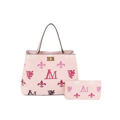 2 in 1 monogram satchel bag with matching purse