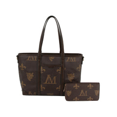 2 in 1 monogram daily shoulder tote with matching purse