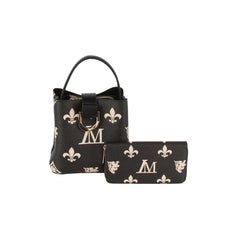 2 in 1 cute monogram bucket bag with matching purse