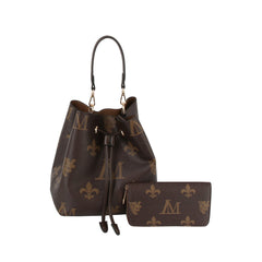 2 in 1 medium monogram bucket bag with matching purse