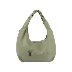 Braided handle daily hobo bag with crossbody strap