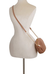 Chain detail strap woven daily crossbody