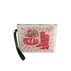 Western Charm Burlap Clutch
