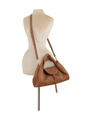 Twisted Handle Slouch Hobo Handbag